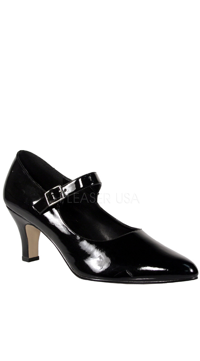 3 Inch Block Heel D'orsay Mary Jane Pump by Pleaser