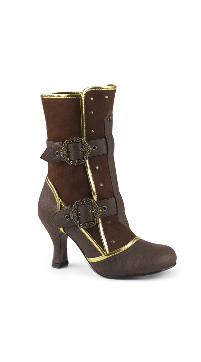 3 Inch Ornate Buckle Ankle Boot by Pleaser