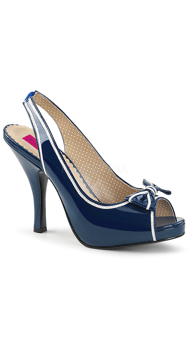 4 1/2" Striped Slingback Pump by Pleaser