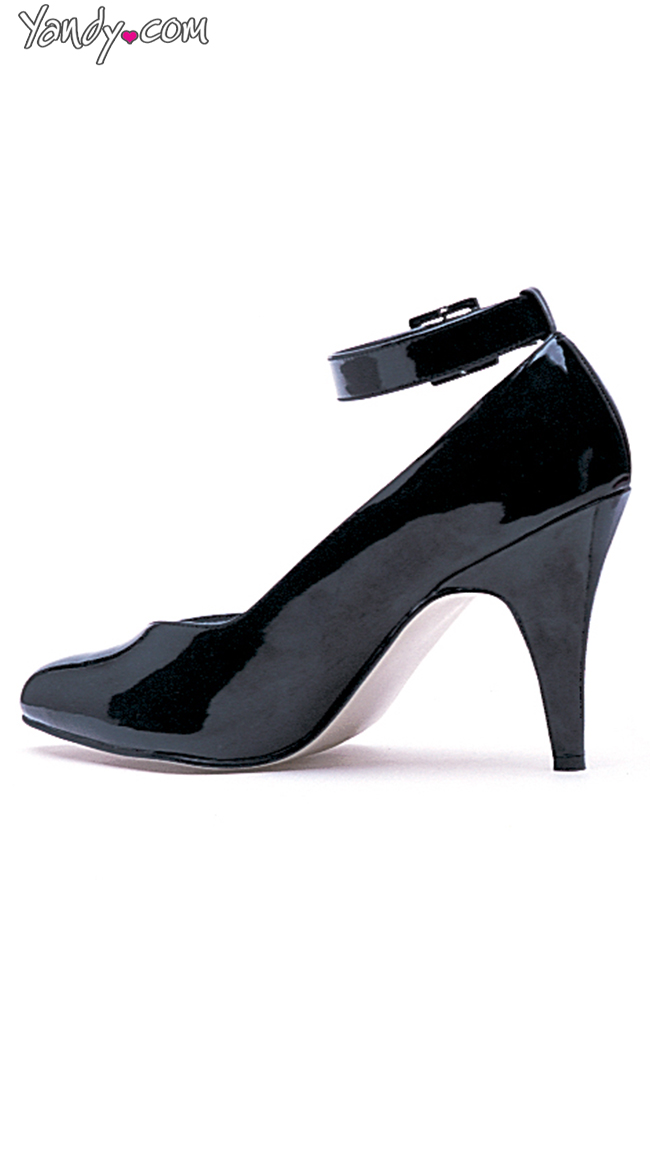 4" Heel Wide Width Pumps with Ankle Strap by Ellie Shoes