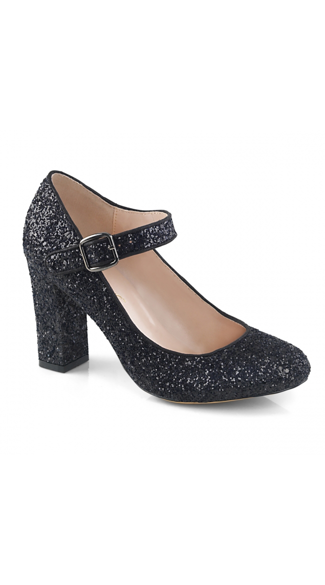 4 Inch Glitter Mary Jane Pump by Pleaser