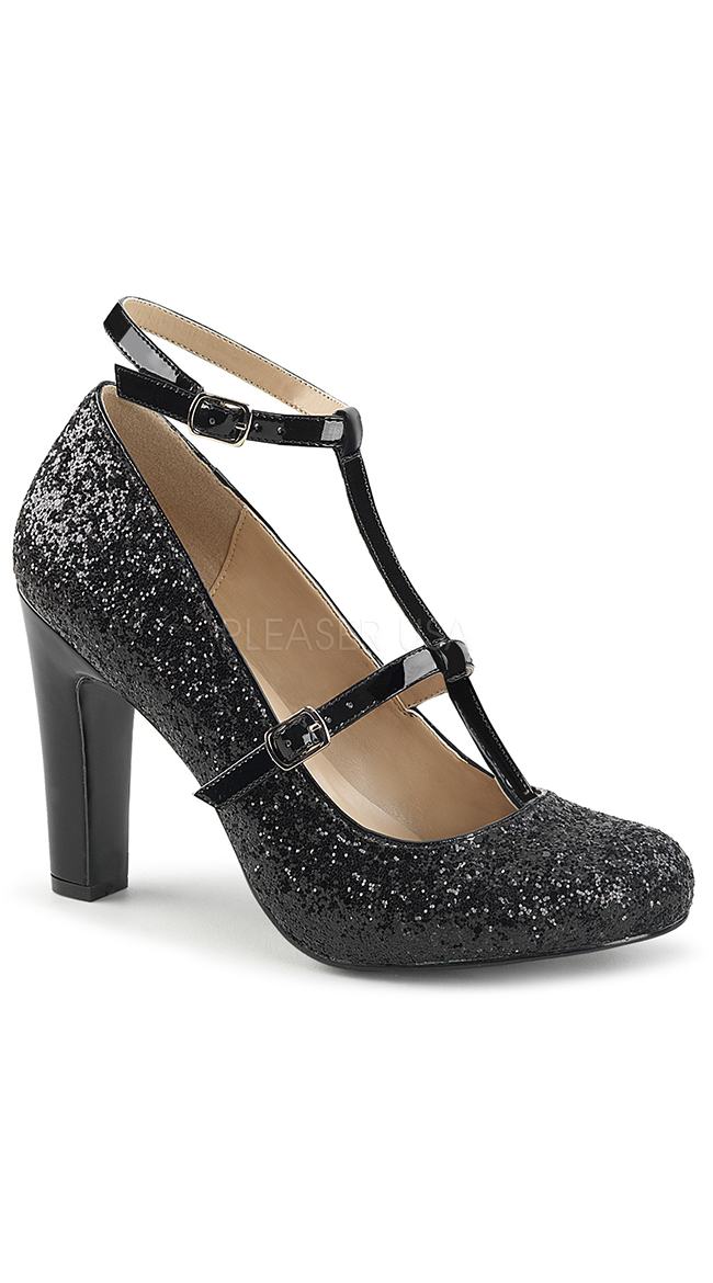 4" Strappy Glitter Pump by Pleaser