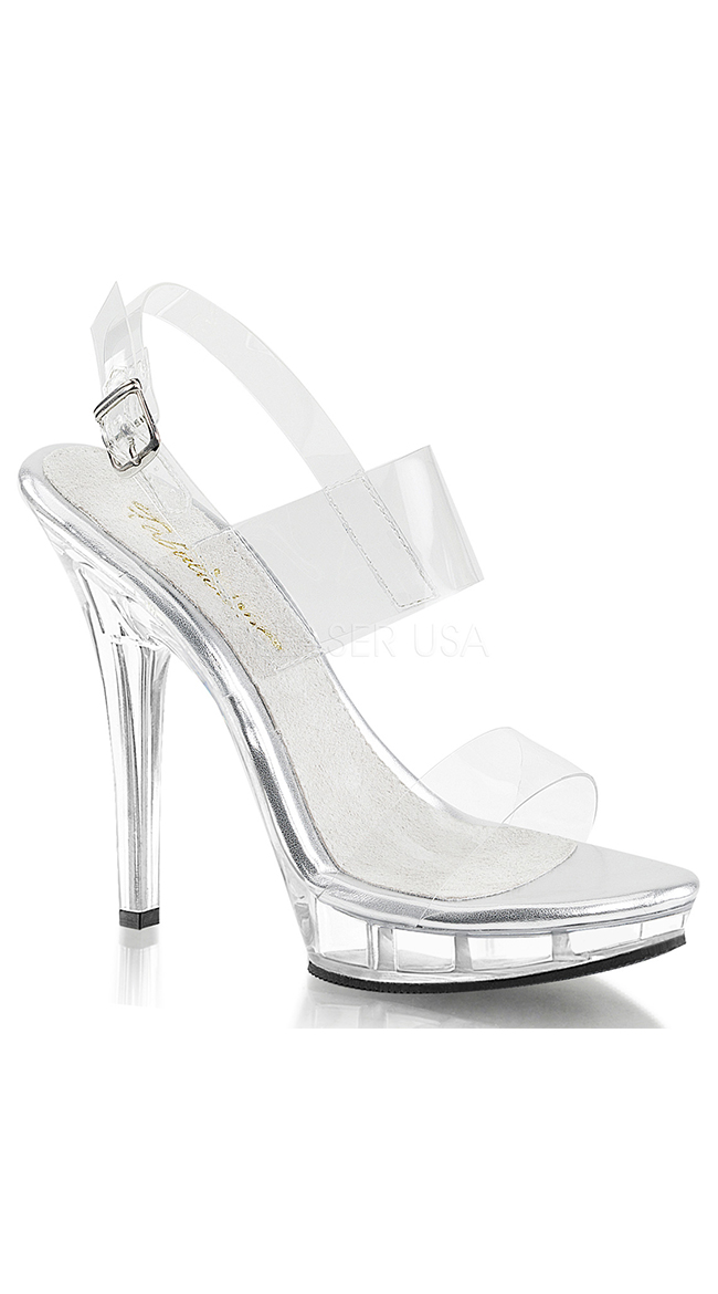 5" Dual Band Clear Sandals by Pleaser