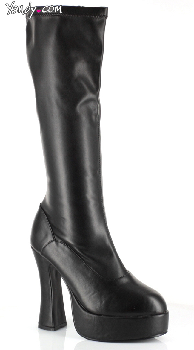 5" Heel Stretch Knee Boots with Zipper by Ellie Shoes