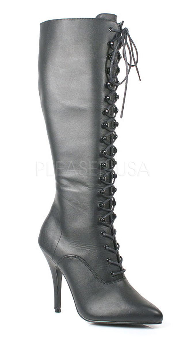 5 Inch Lace Up Knee Boot by Pleaser