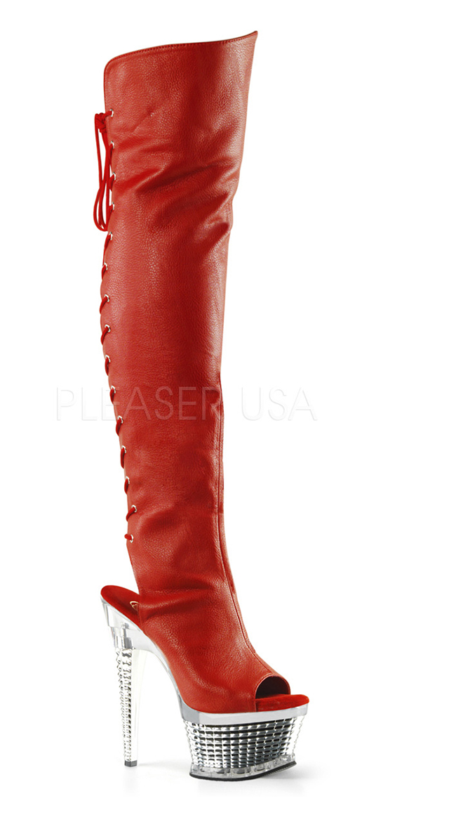 6 1/2" Lace-Up Thigh High Boots by Pleaser
