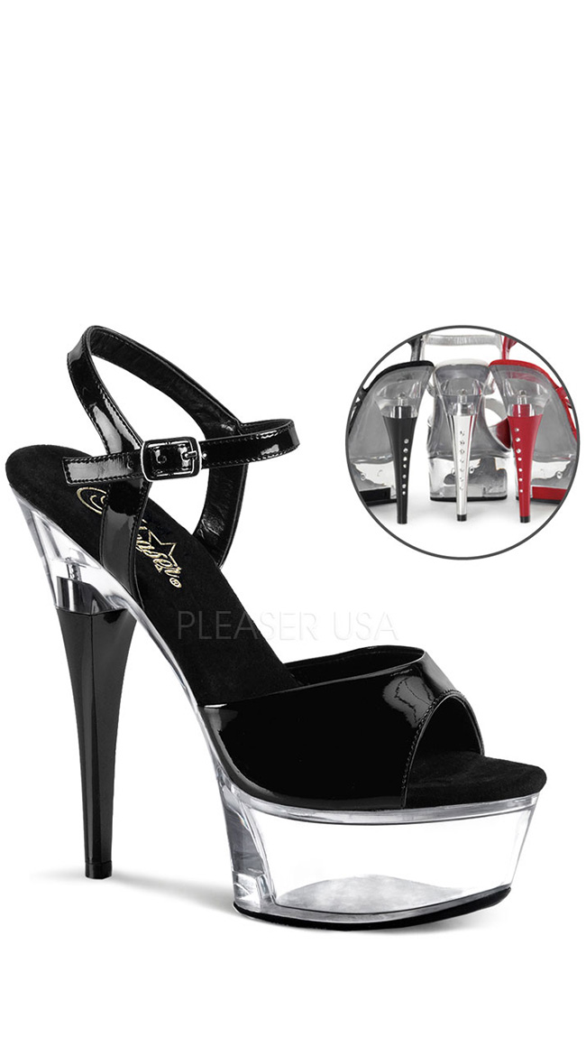 6" Ankle Strap Platform Sandal With Rhinestones by Pleaser