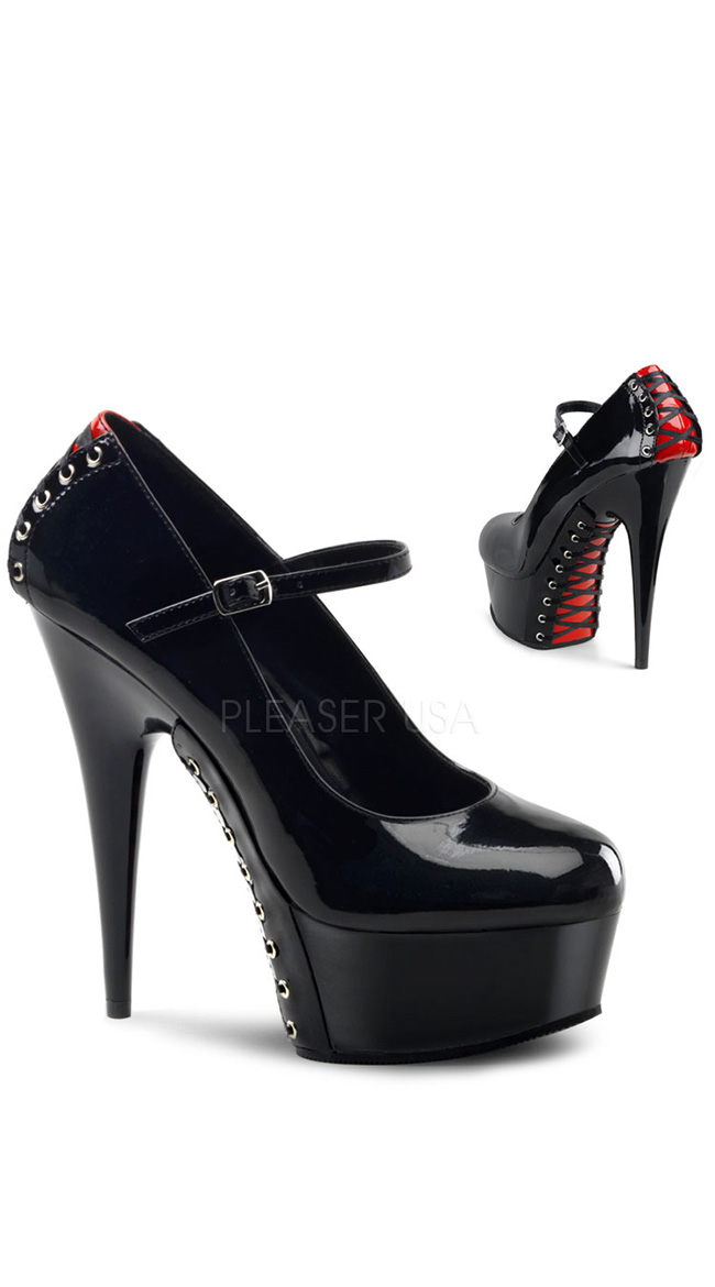 6" Corset Mary Jane Pump by Pleaser