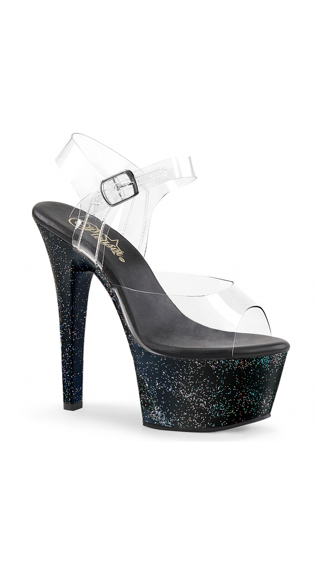 6 Inch Glitter Platform Sandal by Pleaser