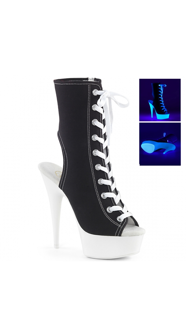 6 Inch Open Toe Lace-Up Bootie by Pleaser