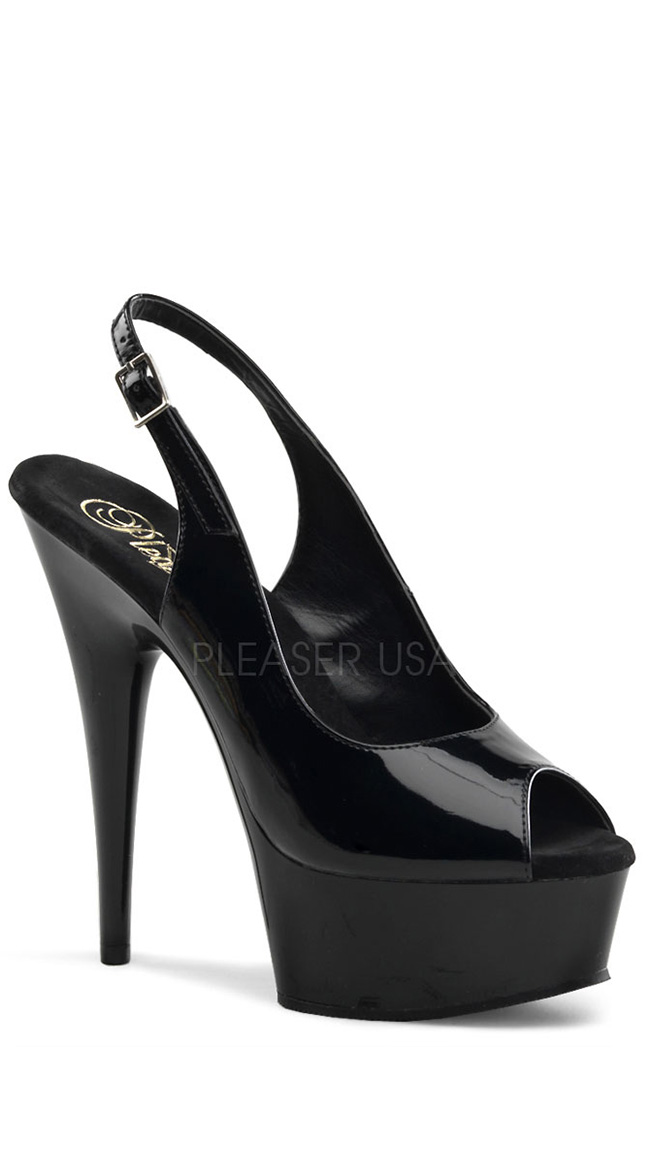 6 Inch Stiletto Heel Slingback Platform Sandal by Pleaser