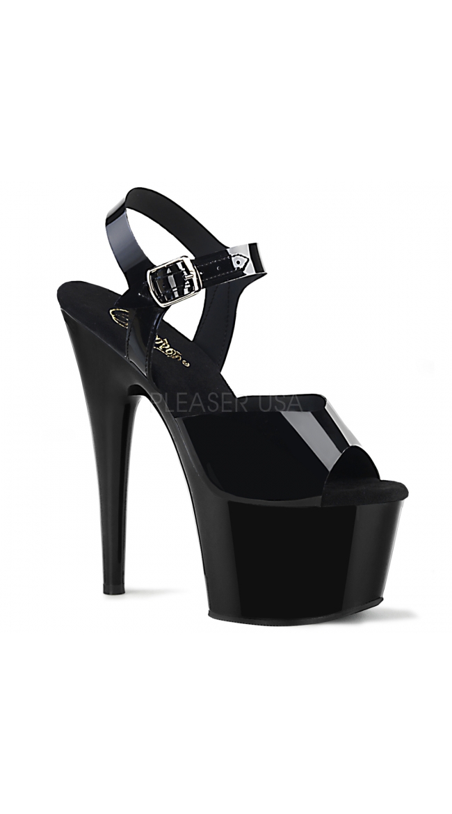 7 Inch Ankle Strap Patent Heel Sandal by Pleaser