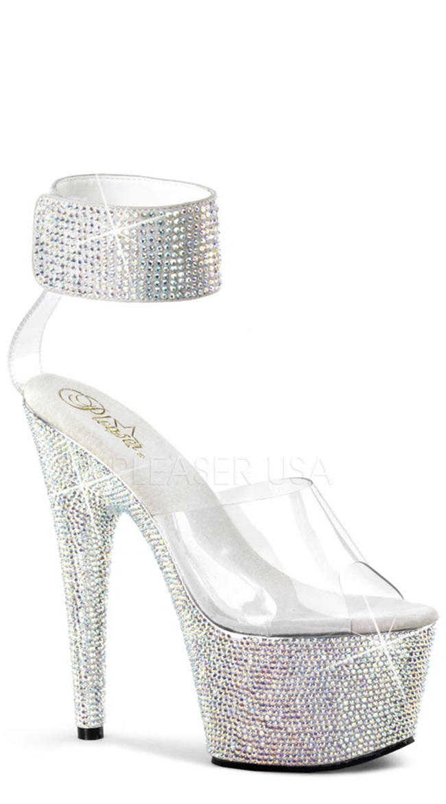 7 Inch Bejeweled Platform Sandal by Pleaser