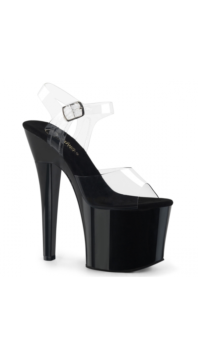 7 Inch Clear Strap Sandal by Pleaser