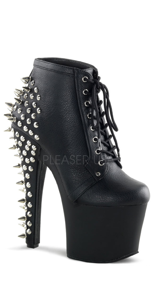 7 Inch Fearless Spiked Ankle Bootie by Pleaser