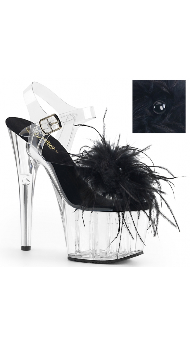 7 Inch Feather Platform Sandal by Pleaser