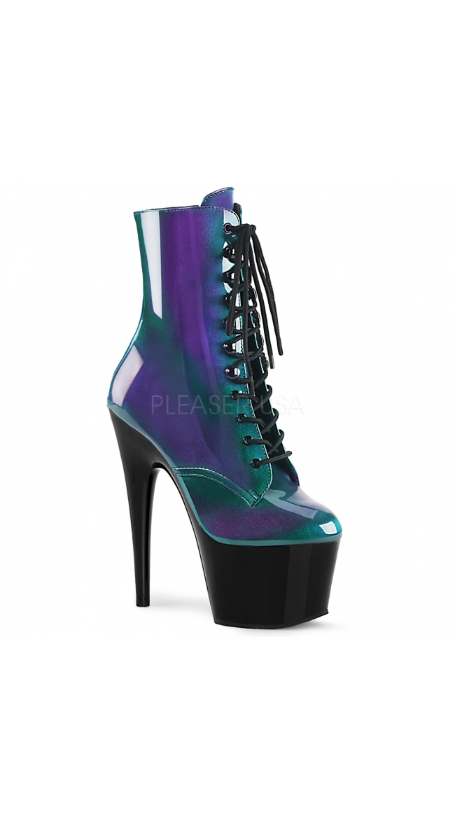7 Inch Lace-Up Ankle Bootie by Pleaser