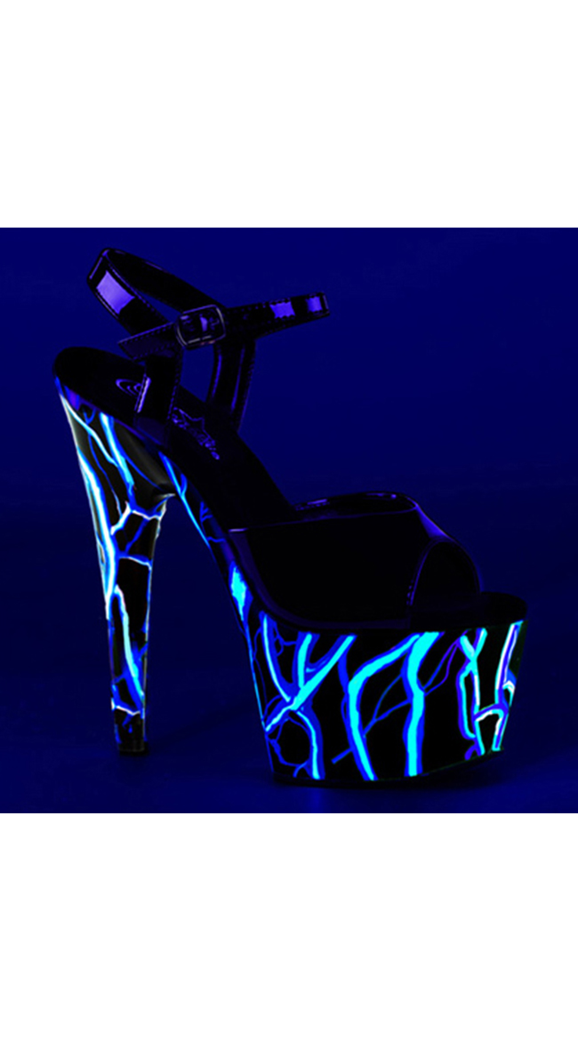 7" UV Reactive Electric Sandals by Pleaser