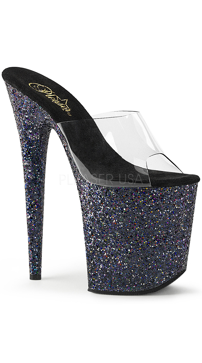 8" Holographic Glitter Slide by Pleaser