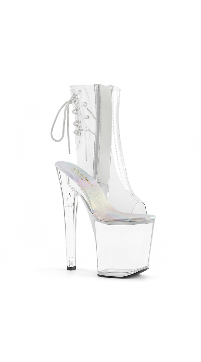 8 Inch Clear Ankle Boot by Pleaser