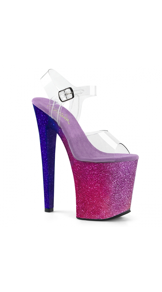 8 Inch Ombre Glitter Sandal by Pleaser