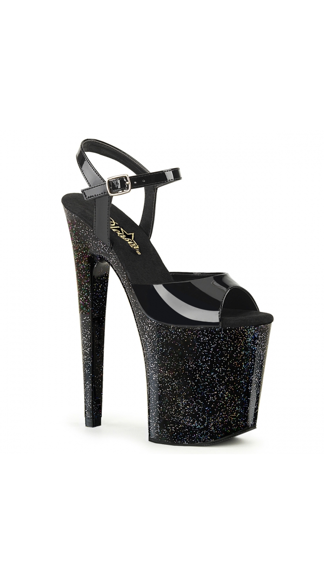 8 Inch Patent Glitter Sandal by Pleaser