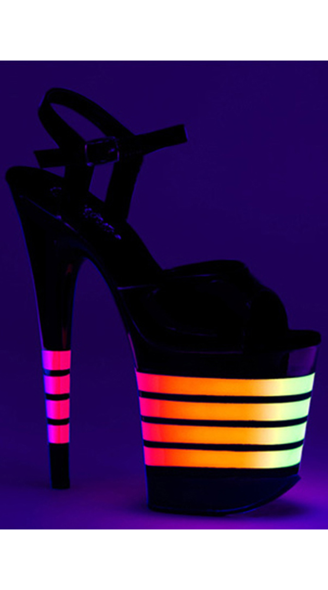 8" Striped Neon Sandal by Pleaser