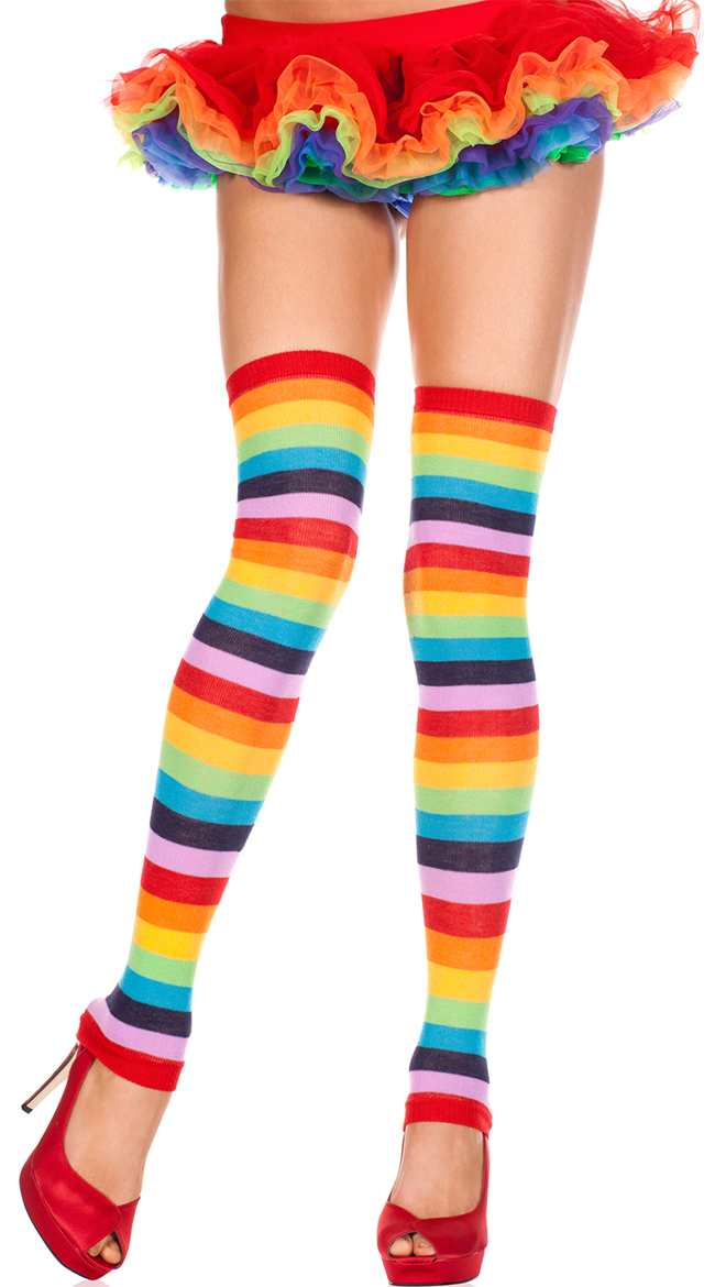 Acrylic Rainbow Leg Warmers by Music Legs - sexy lingerie