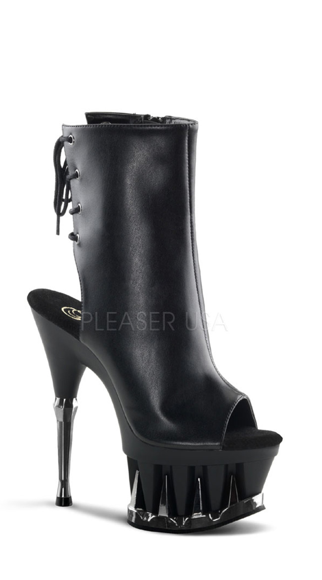 Ankle Boot with Shark Teeth Spikes by Pleaser
