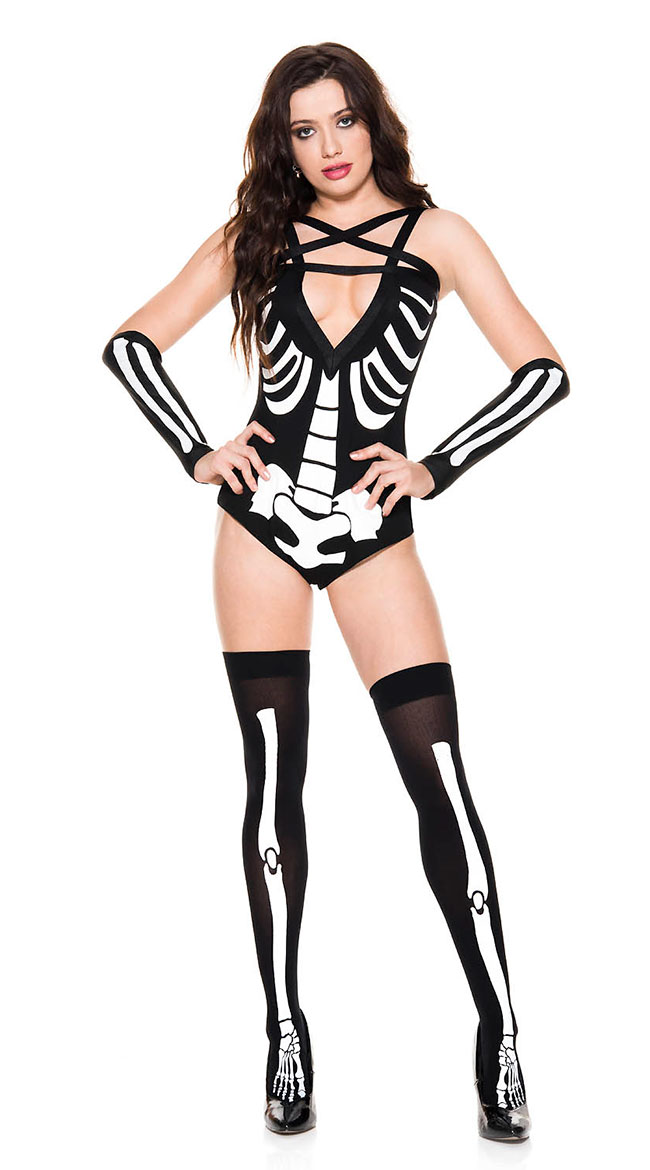 Bared Bones Skeleton Costume by Music Legs