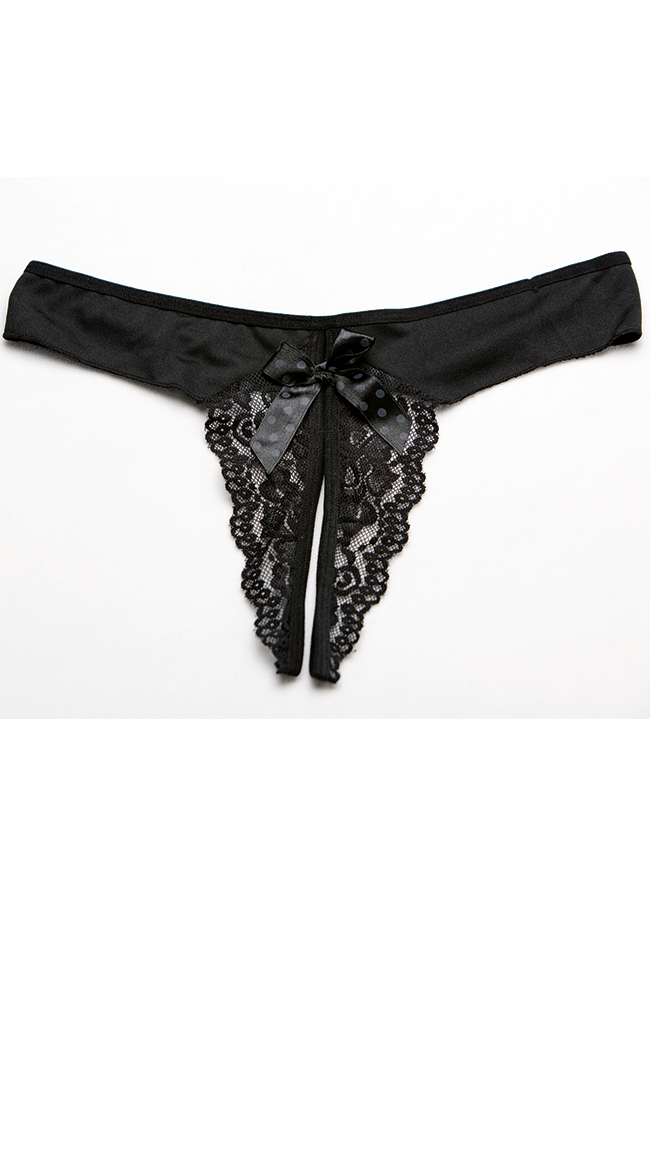 Between the Sheets Crotchless Lace Panty by Shirley of Hollywood