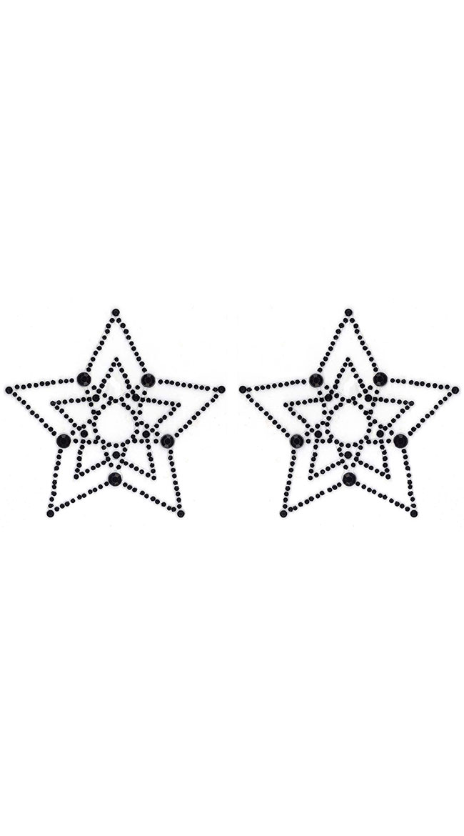 Black Crystal Star Pasties by XGEN Products - sexy lingerie