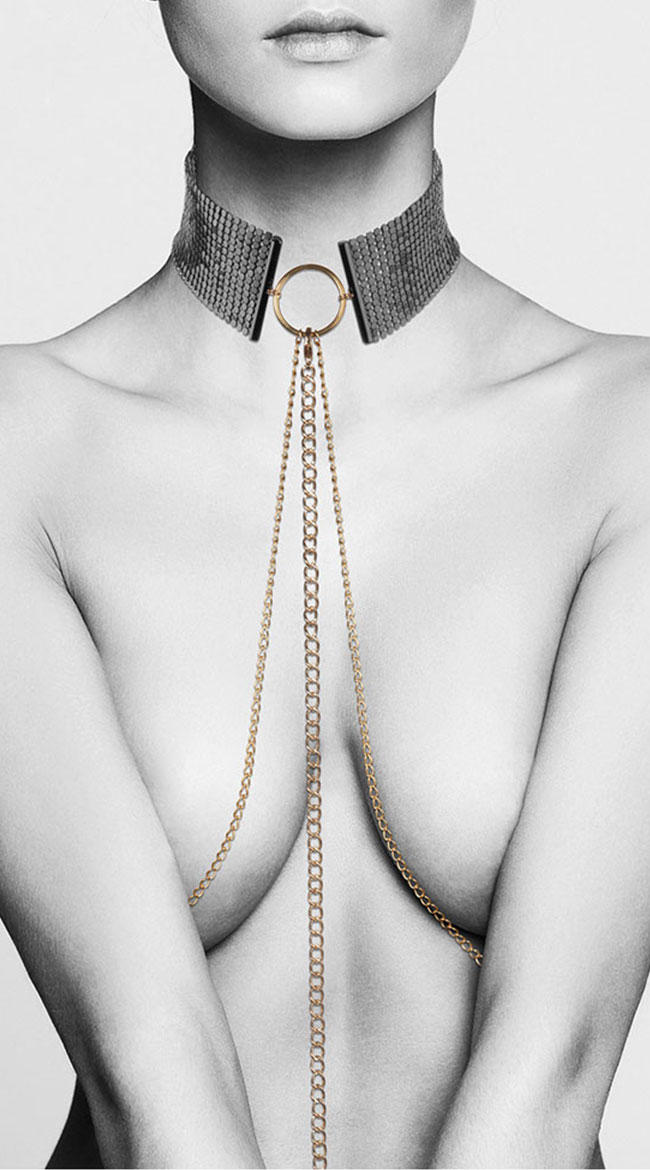 Black Desire Metallique Collar by Entrenue - sexy lingerie