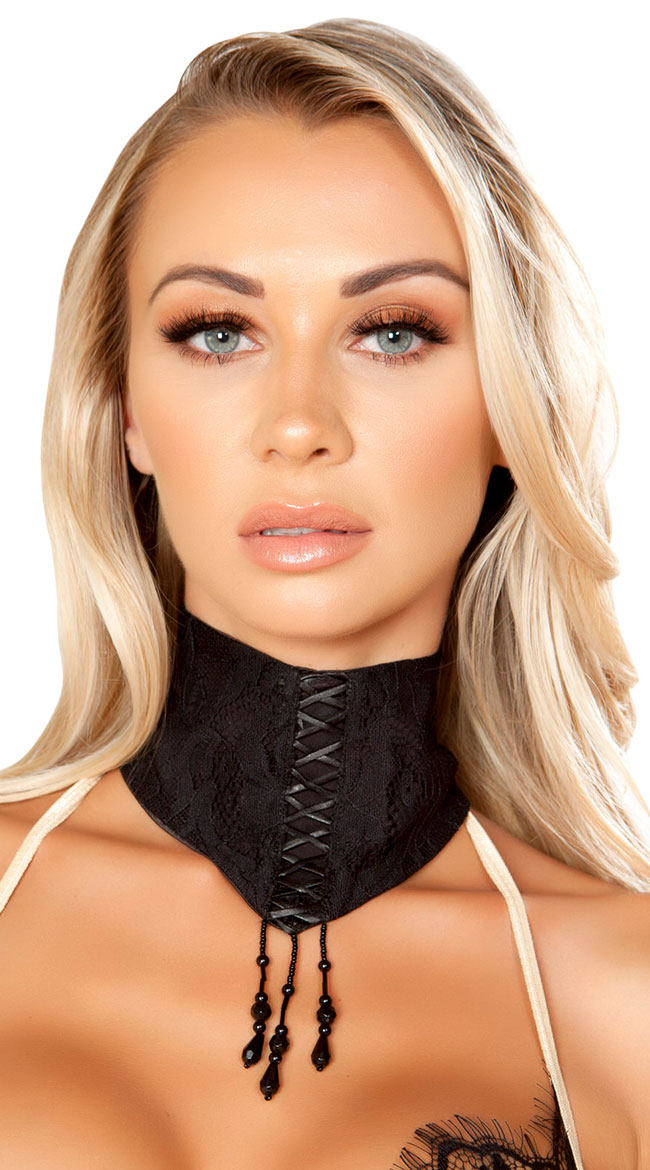 Black Lace Choker by Roma - sexy lingerie