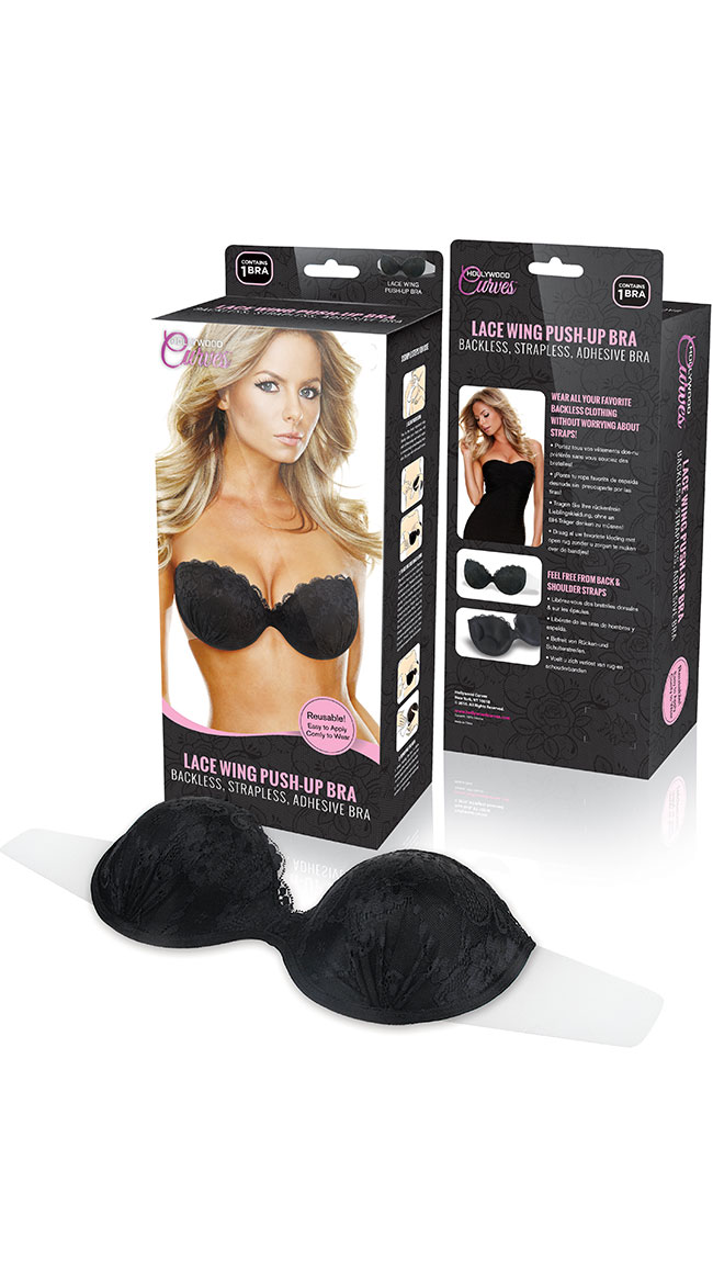 Black Lace Strapless and Backless Bra by XGEN Products