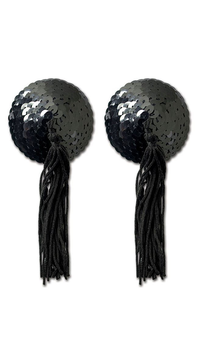Black Sequin Nipple Tassels by XGEN Products - sexy lingerie