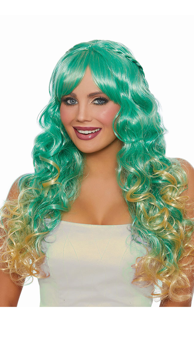 Braided Green Mermaid Wig by Dreamgirl - sexy lingerie