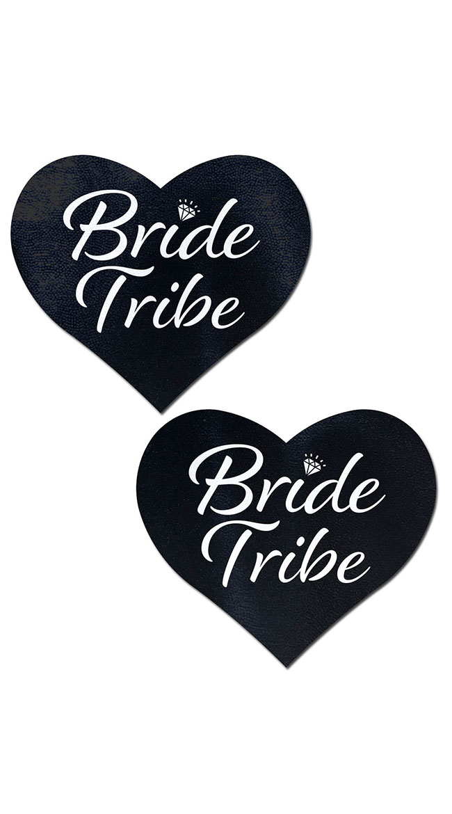 Bride Tribe Black Heart Nipple Pasties by Pastease - sexy lingerie