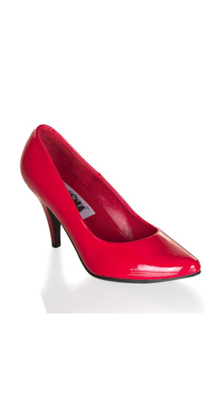 Cherry Red Classic Pointy Toe Patent Pump by Pleaser