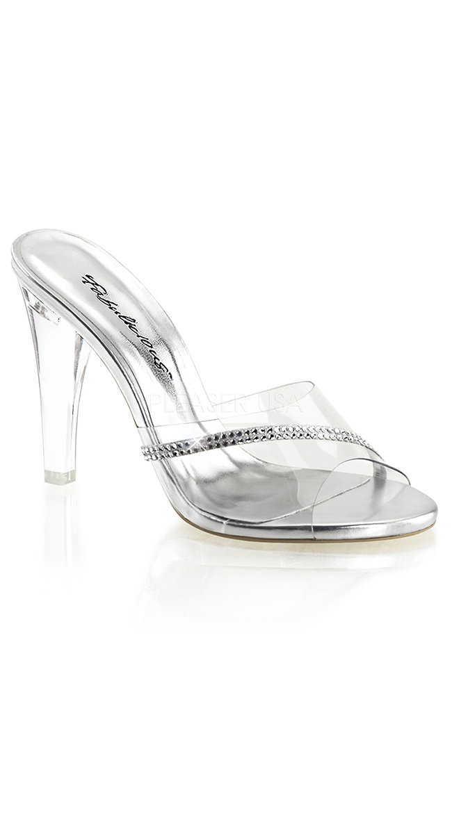 Clear Glass Slipper with Rhinestone Accent by Pleaser