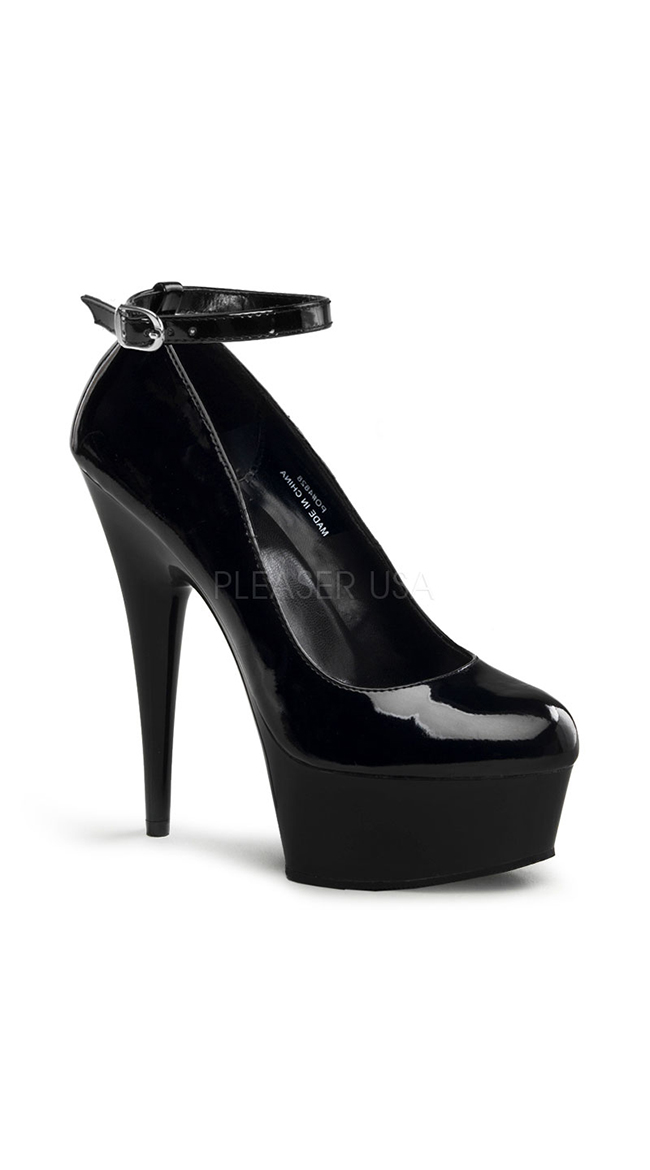 Delight Ankle Strap 6" Heel Pumps by Pleaser