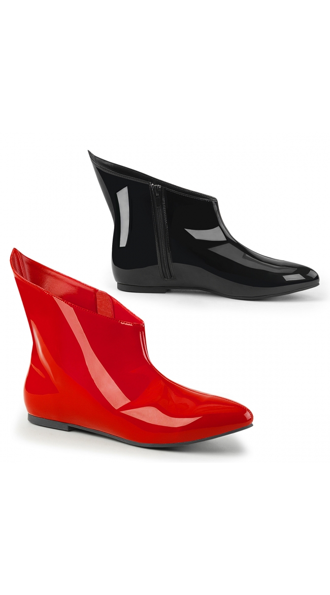 Dual Colored Patent Ankle Boots by Pleaser