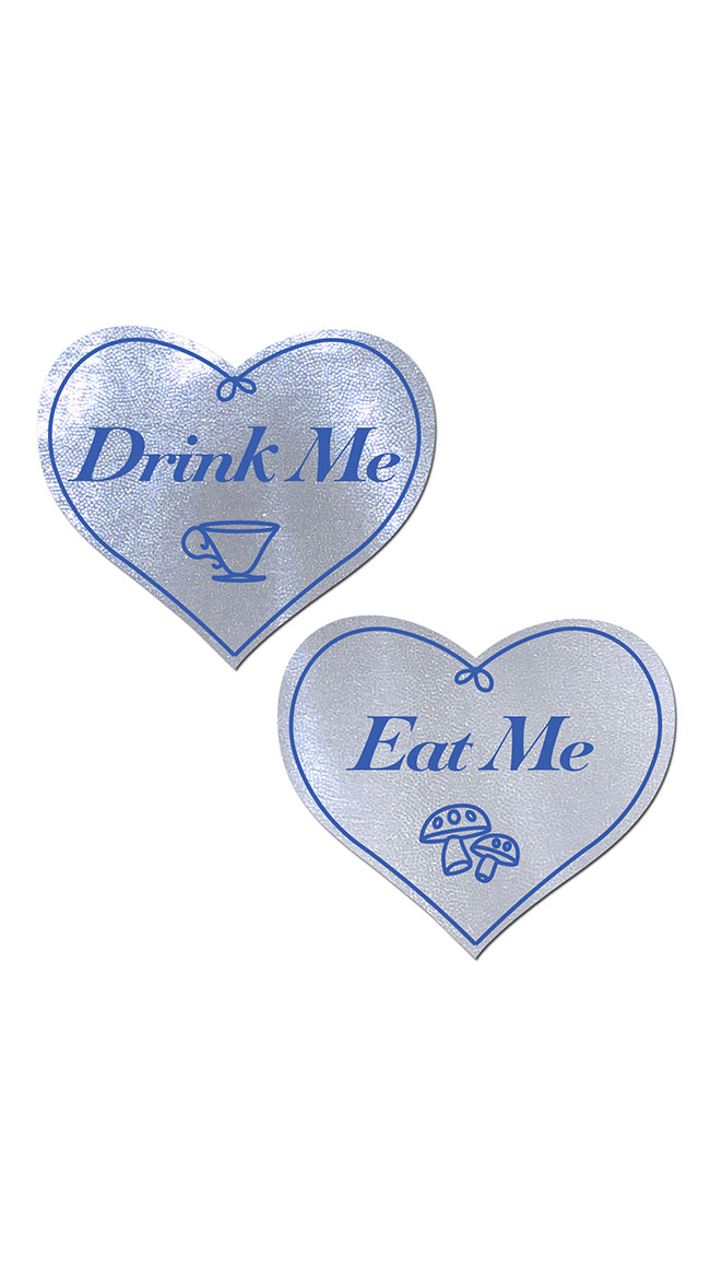 Eat Me and Drink Me White Heart Pasties by Pastease - sexy lingerie