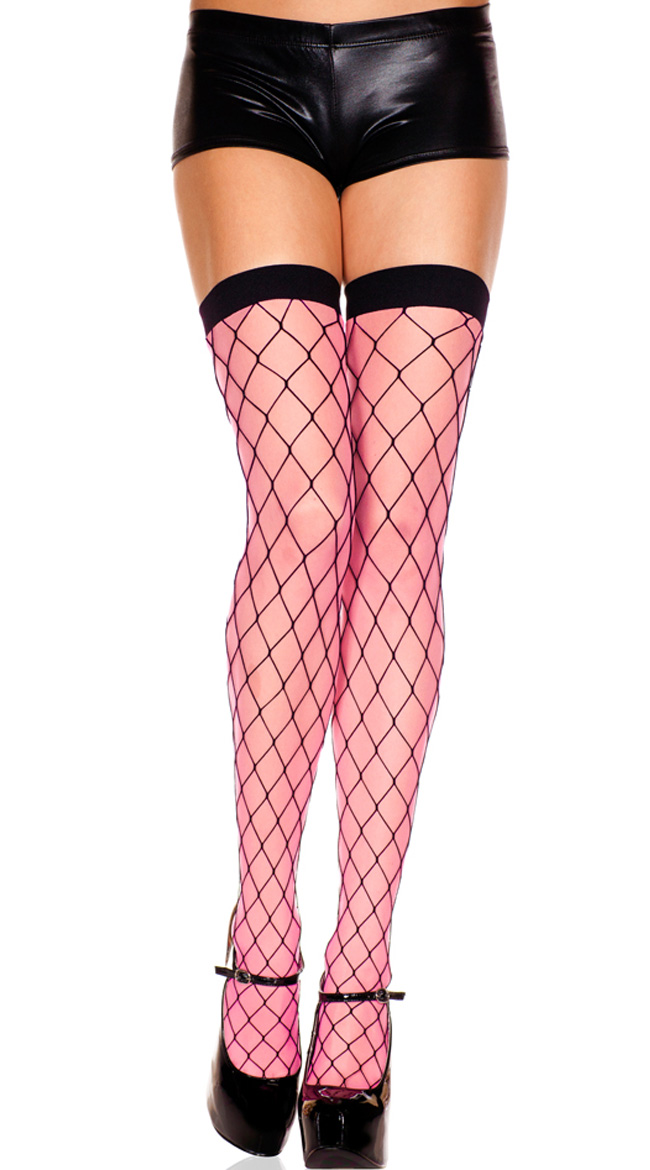 Fence Net Thigh Highs with Sheer Lining by Music Legs