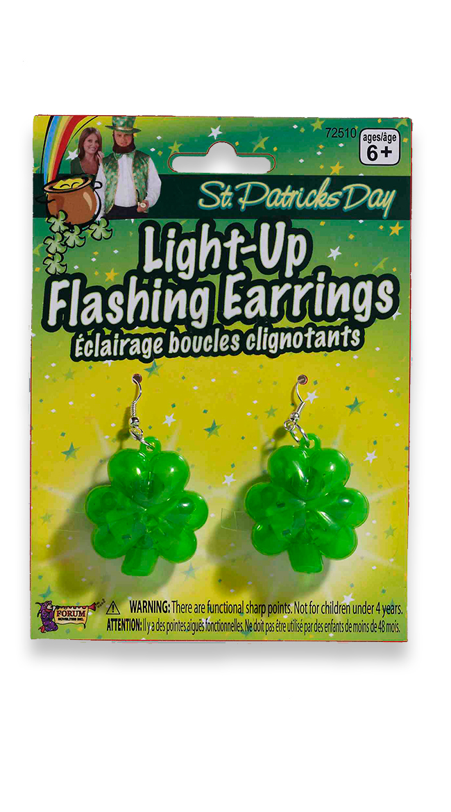 Flashing Shamrock Earrings by Forum Novelties