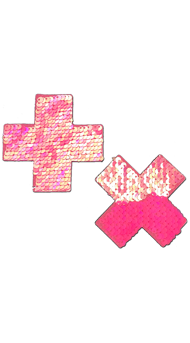 Flip Sequin Pink Cross Pasties by Pastease