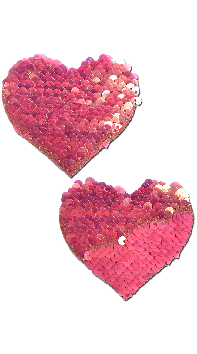 Flip Sequin Pink Heart Pasties by Pastease