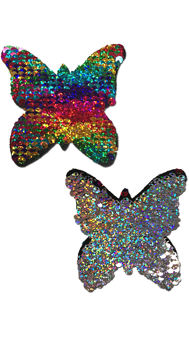 Flip Sequin Rainbow Butterfly Pasties by Pastease