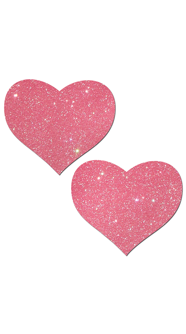 Glitter Bubblegum Pink Heart Pasties by Pastease / Glitter Heart Pasties