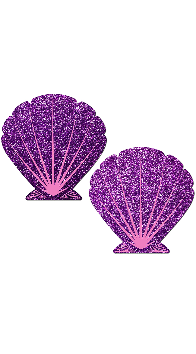 Glitter Purple and Pink Seashell Pasties by Pastease